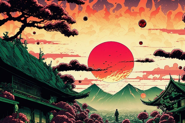 Astonishing landscape artwork Fusion between Cell-shad and other styles