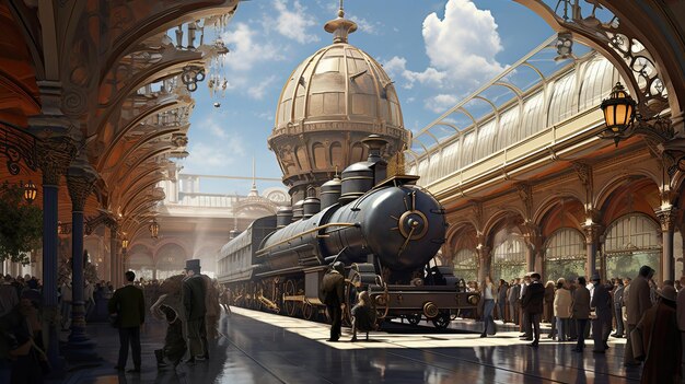 Astonishingly detailed portrayal of a classic train station