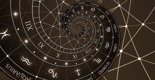 Astrology and alchemy sign background illustration