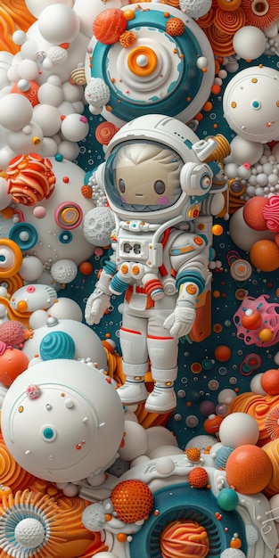 Astronaut in a Colorful Space Adventure