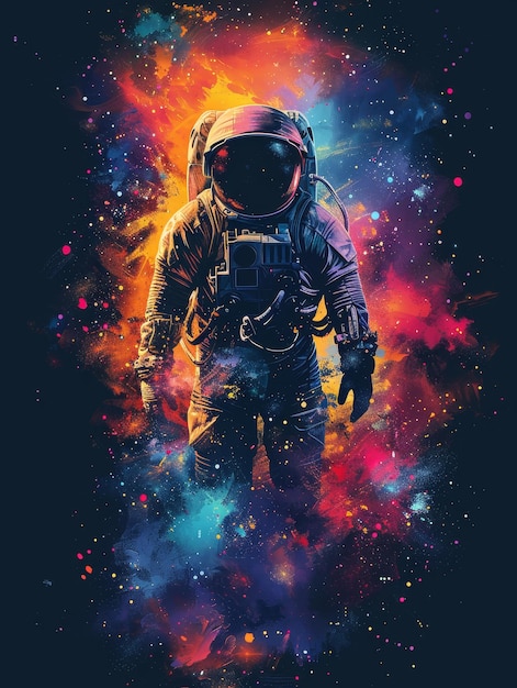 Photo astronaut in a cosmic storm