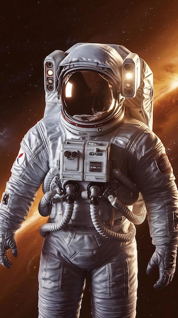 Astronaut in deep space science fiction