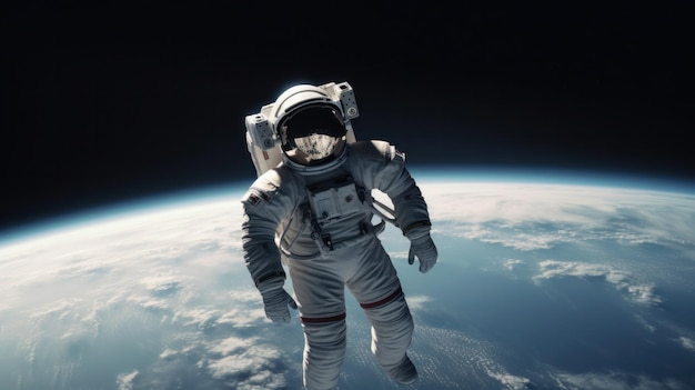 Astronaut floating in the limitless Vastness of space AI generated