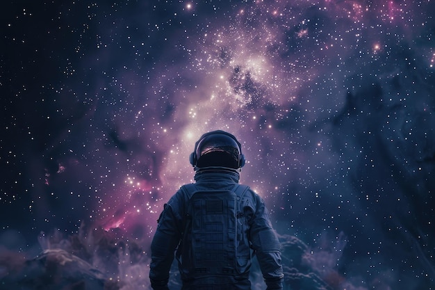 Astronaut in the Galaxy with Milky Way in the Background