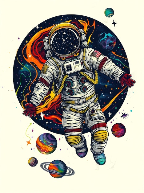 astronaut isolate white background style vector