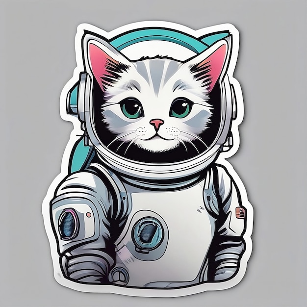 astronaut kitten sticker with AI