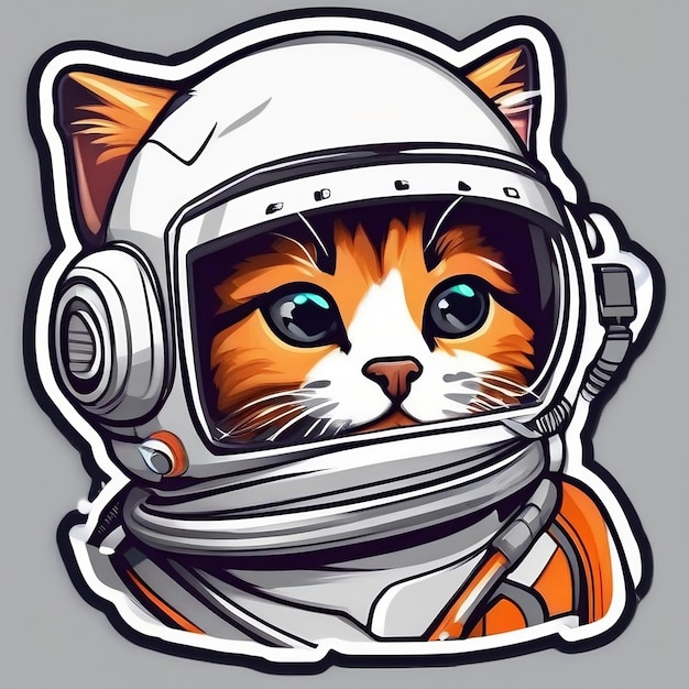 astronaut kitten sticker with AI