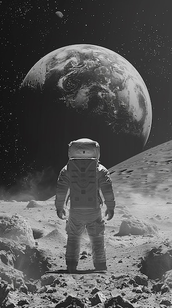 An Astronaut Looking at Earth from Far Away Chaos