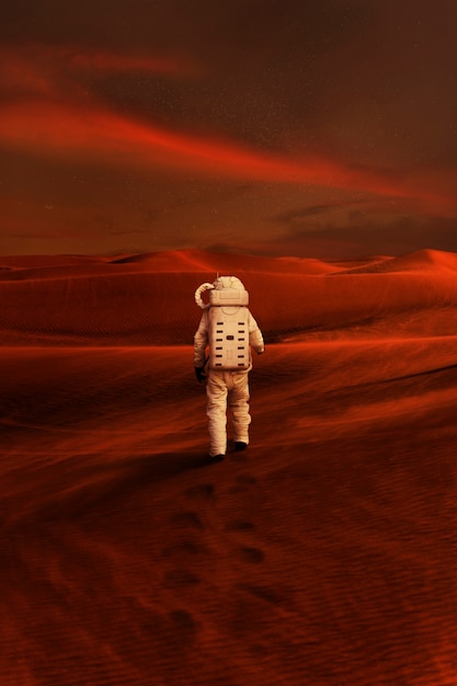 Astronaut on mars collage