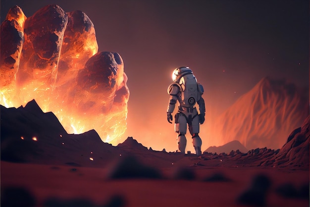 Astronaut in mars Generative AI