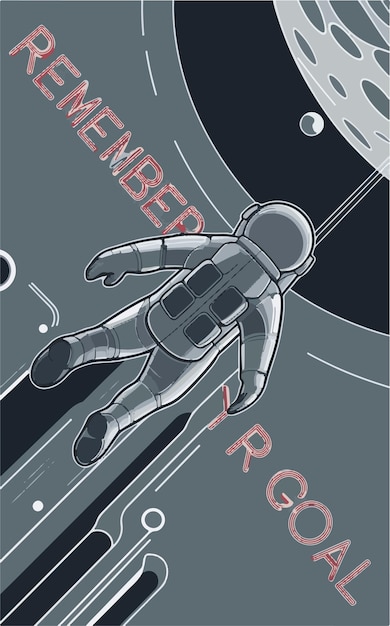 Photo astronaut modern abstract illustration for posters and tshirt printing designs