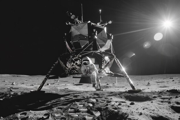 Photo astronaut on the moon a historic moment