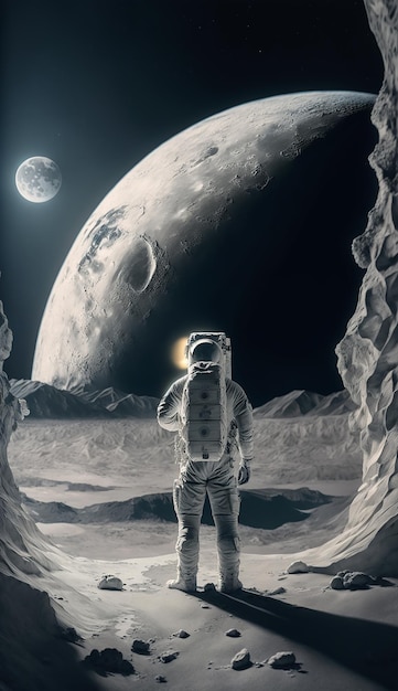 Astronaut on the moon wallpaper