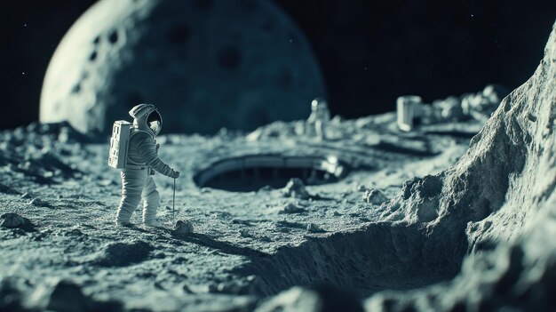 Photo astronaut on the moon