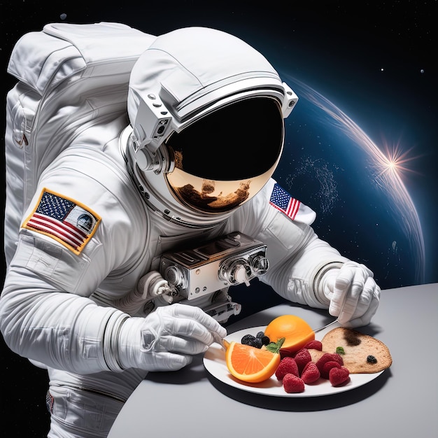 astronaut in outer space with astronaut on earth background elements of this image furnished by nas