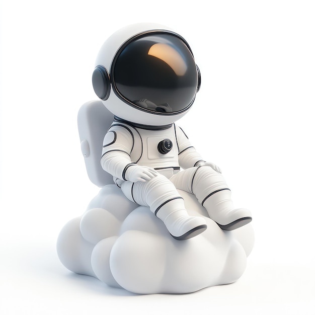 Photo astronaut sitting on a cloud