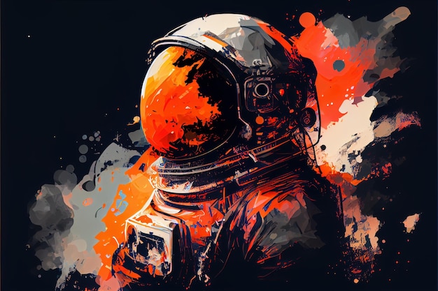 Astronaut in space suit Beautiful colorful illustration Vector style Generative AI