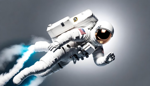 An astronaut in a white space suit celebrates Human Space Flight Day 12 April Astronaut in a white