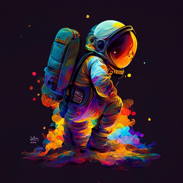 Astronaut with a backpack and a backpack on his back generative ai