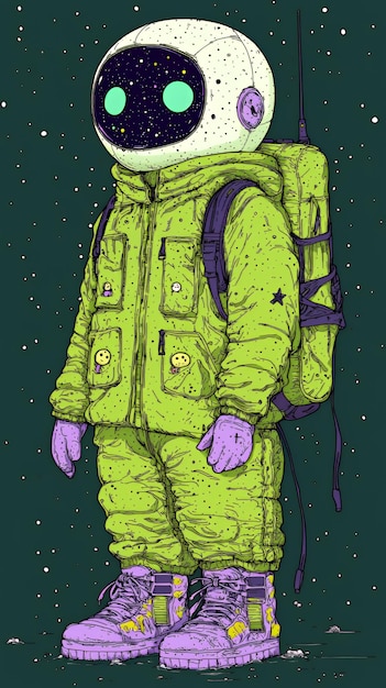 Astronaut with Galaxy in Helmet