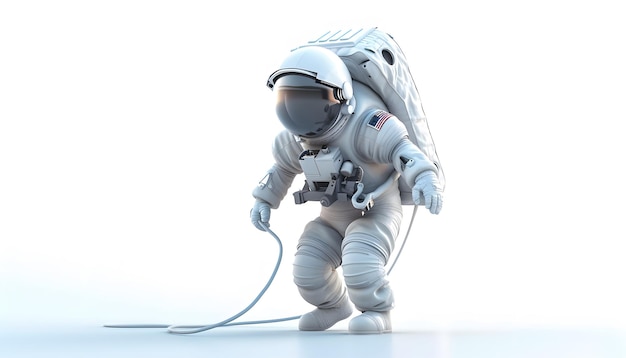 an astronaut with a helmet on and a white background