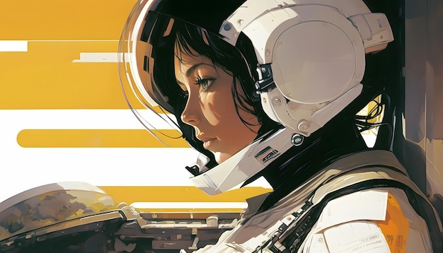 astronaut woman digital illustration