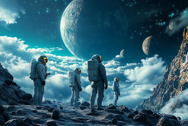 Astronauts Discovering an Alien Planet