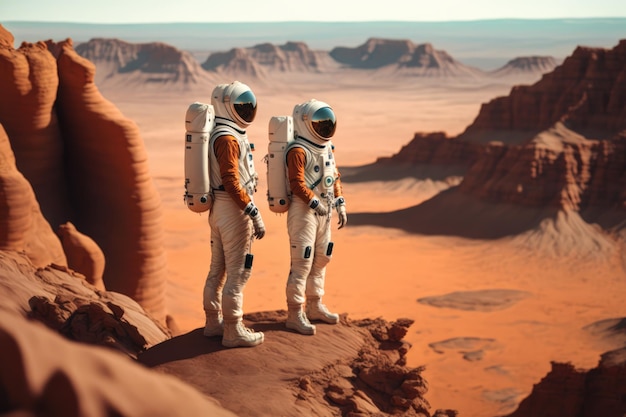 Astronauts on planet Mars