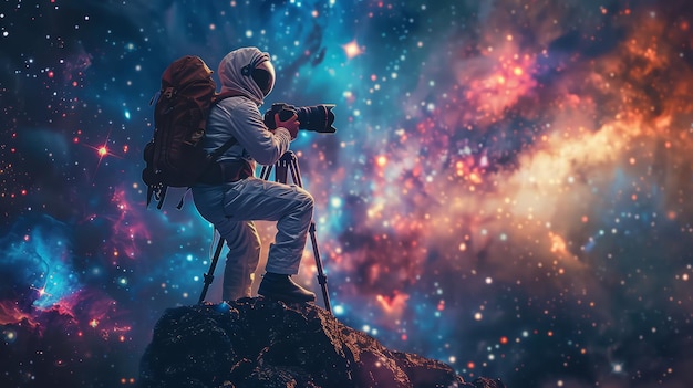 Astronomical Illustrator dressed in artistic attire