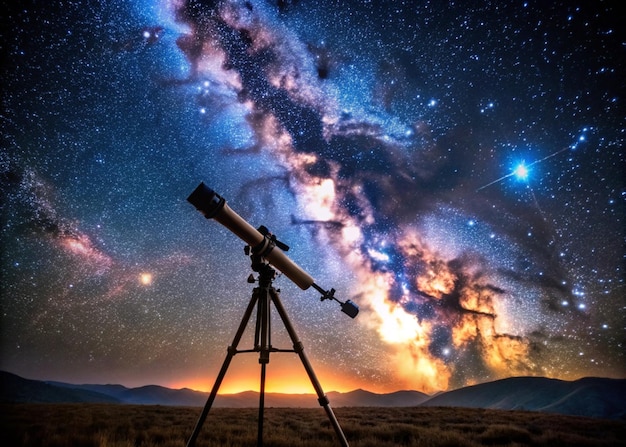 Photo astronomical telescope exploring the wonders of the cosmos