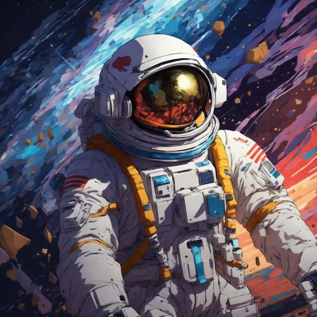 A astronouts in abstract background