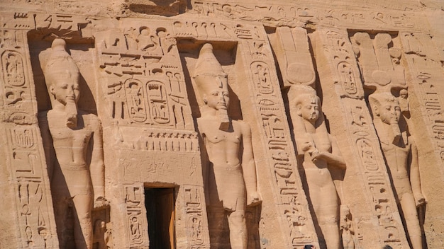 Aswan Egypt  temple of Nefertari next to the temple of Abu Simbel temple of Pharaoh Ramses II