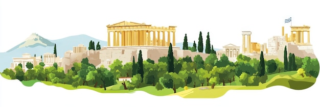 Photo athens greece a historic city with ancient monuments like the acropolis parthenon and surro