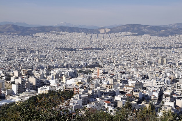 Athens view from the hill in Greece