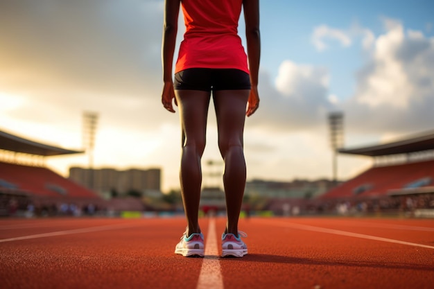 Athlete ready to run on the track