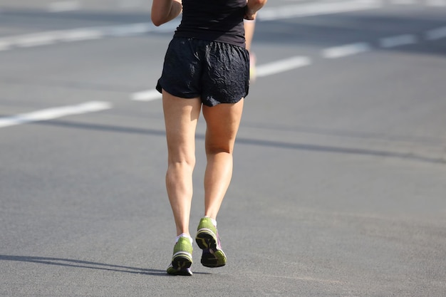 Athlete runner at the marathon distancexA