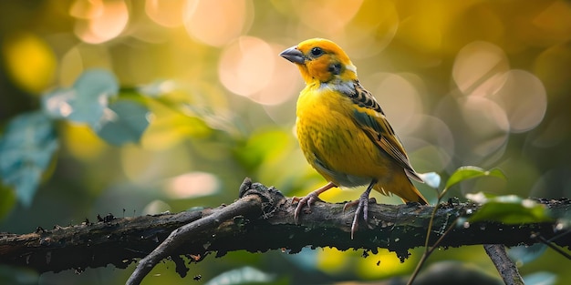 Atlantic Canary A Small Yellow Passerine Bird from Brazil39s Wild Forests Concept Birdwatching South American Wildlife Endangered Species