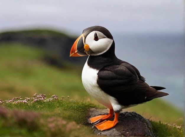 Atlantic puffin also know as common puffin is a species of seabird in the auk family