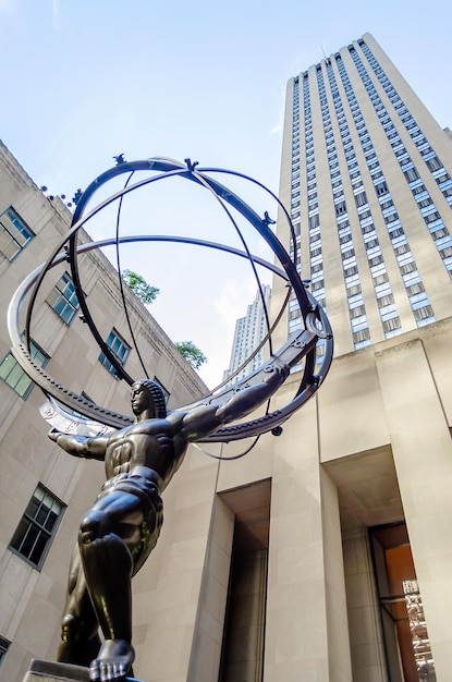 Atlas statue in front of Rockefeller Center New York USA