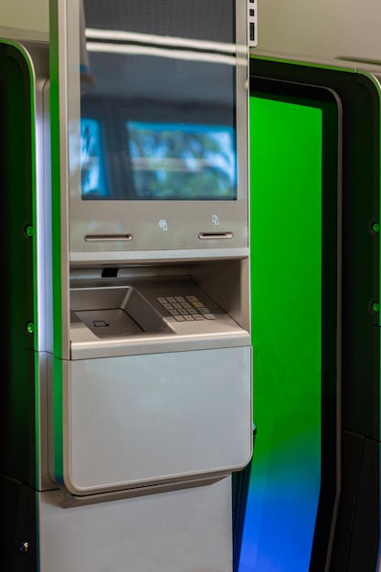 Atm terminal display and buttons close up