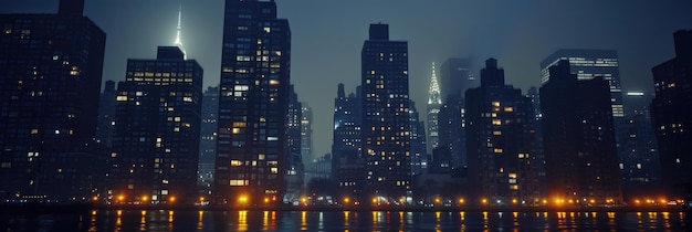 Photo atmospheric night view of urban new york