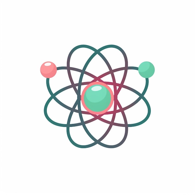 Photo atom icon science and energy art logo illustration