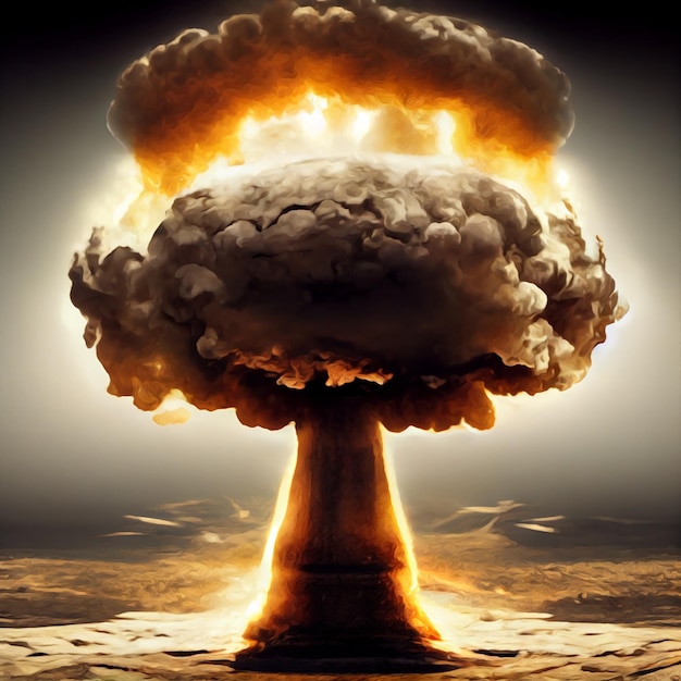 Atomic bomb. Explosion, world war. Apocalypse, Armageddon. Nuclear bomb, hydrogen bomb.