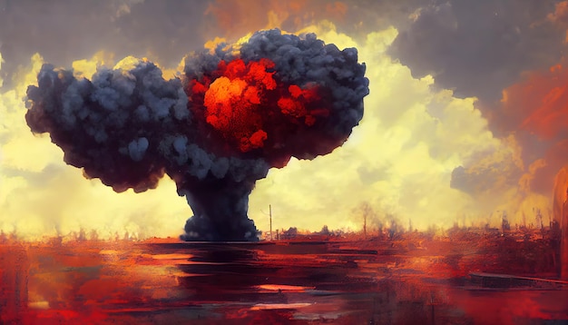 Atomic bomb Symbol of war end of the world Nuclear explosion Catastrophe