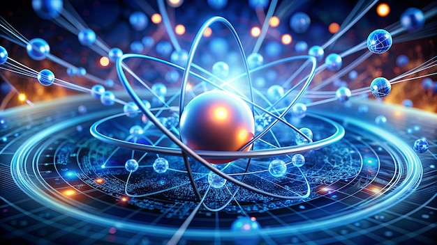 Atomic structure Futuristic concept on the topic of nanotechnology in science