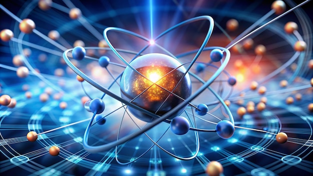 Atomic structure Futuristic concept on the topic of nanotechnology in science