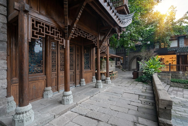 Attic of ancient architecture, ancient town street of Chongqing, China