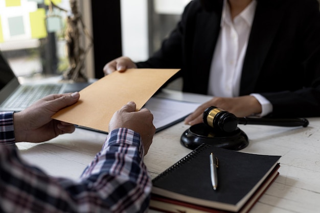 Attorneys are accepting documents from clients who come in to testify in case of embezzlement from business partners who venture into business The concept of hiring a lawyer for legal proceedings