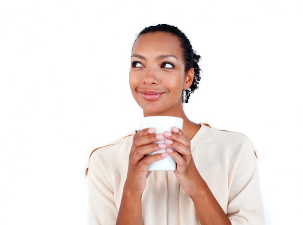 Attractive businesswoman drinking a coffee 