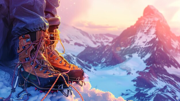 Attractive Climbing Gear with a Breathtaking Mountain